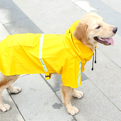 강아지 우비 중대형견 레인코트 비옷 (옐로우)